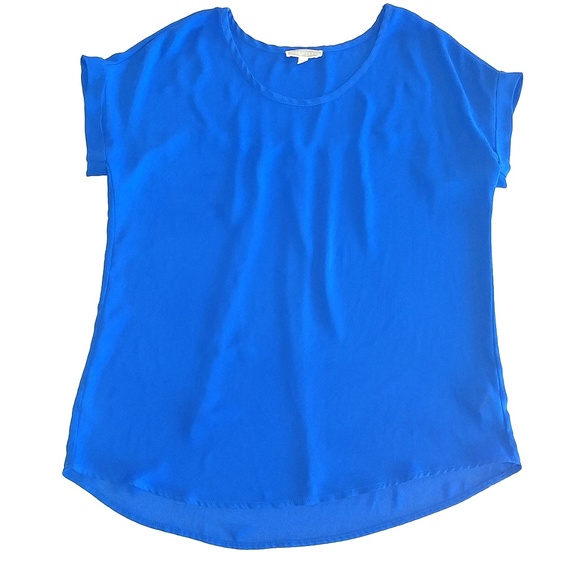 Pleione Tops - Pleione Blue Size S Short Sleeve Top Hi-Low Hem Pleione Tops - Pleione Blue Size S Short Sleeve Top Hi-Low Hem